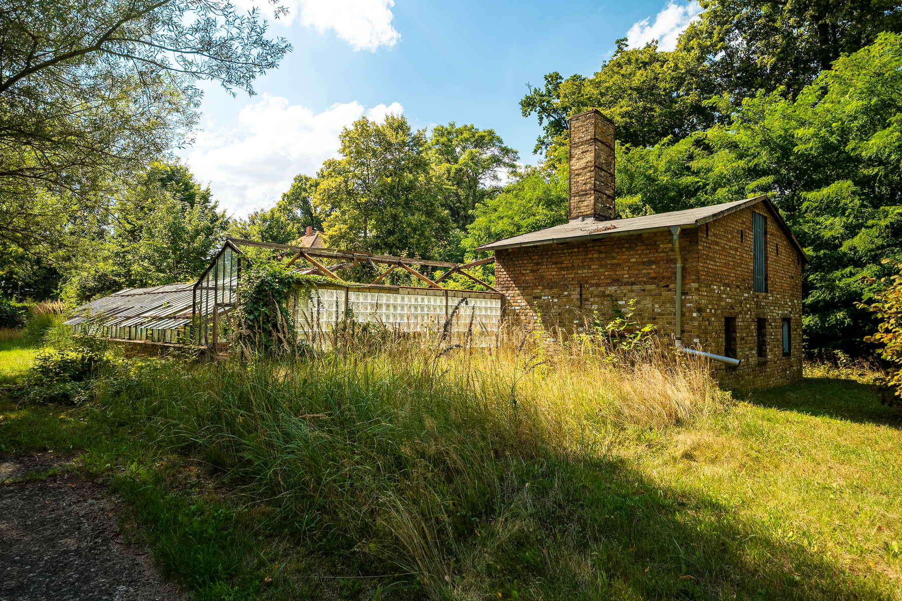The greenhouses of the kitchen garden